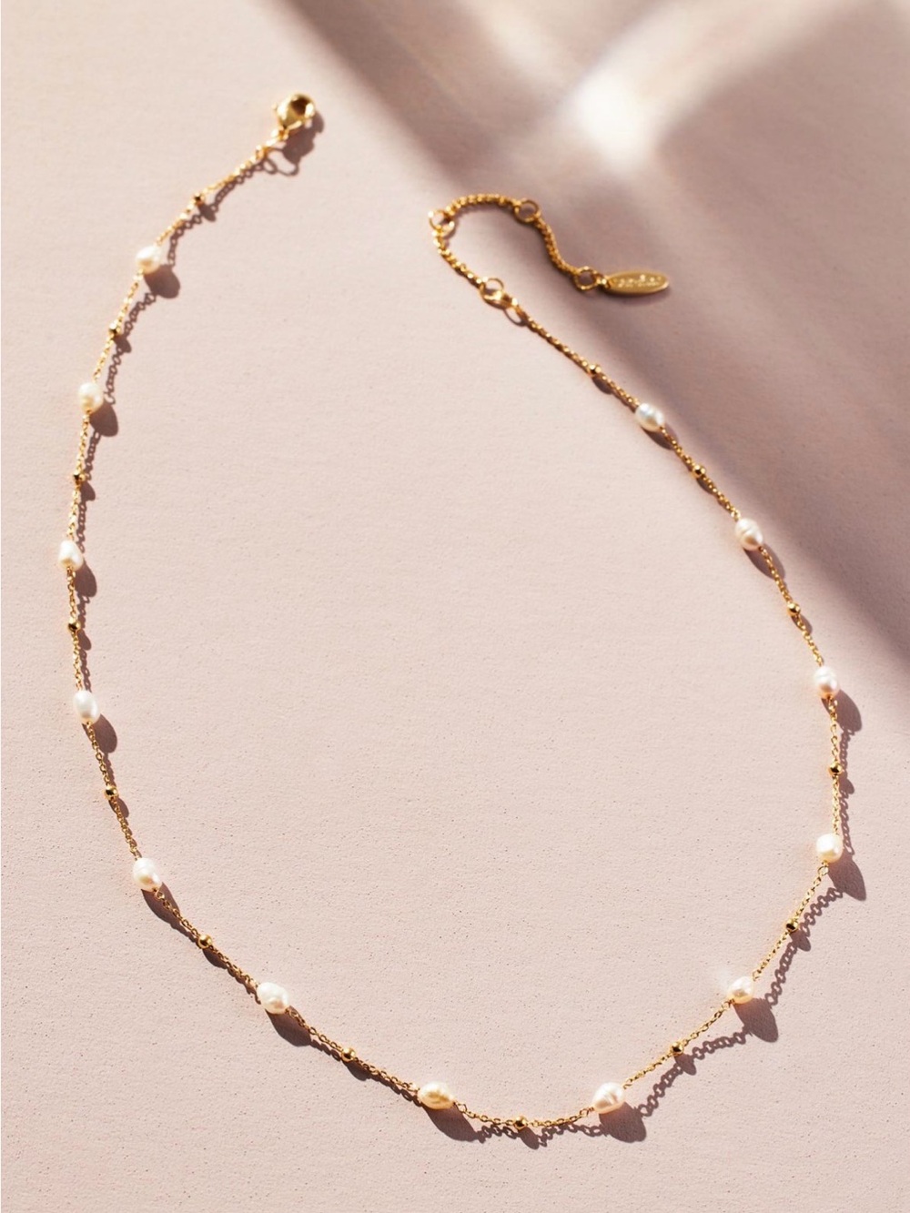 Anthropologie Mini Pearl Chain Necklace NWT originally $48